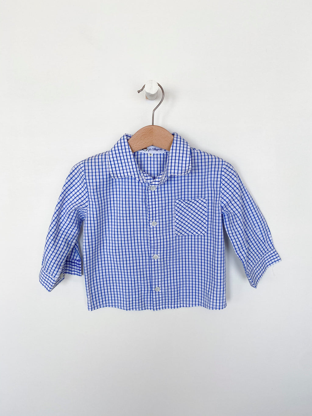 Blue Check Button up Top 1-2T